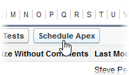 Screenshot: Selecting the Schedule Apex button