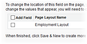 Screenshot: set page layouts