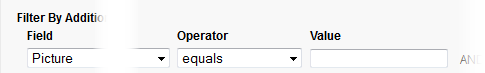 Screenshot: Entering a value for the filter