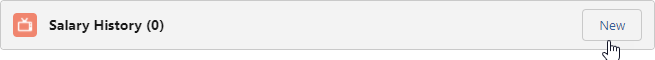 Screenshot: Selecting New from the Salary History related list on an Employment Record