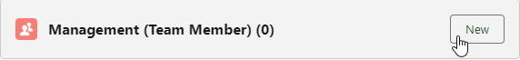 Screenshot: Selecting New from the Management (Team Member) related list