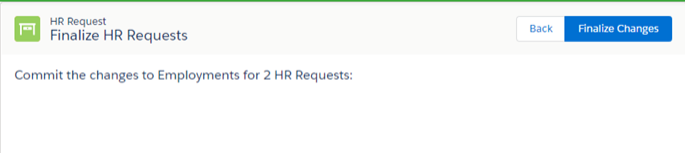 Screenshot: Finalize HR Requests screen