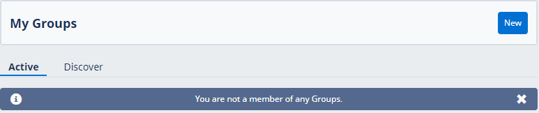 Screenshot of the "You are not a member of any Groups." message.