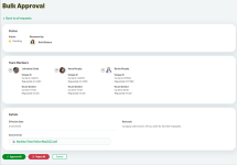 Screenshot: Bulk Approval screen