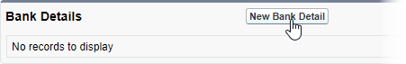 Screenshot: Selecting New Bank Detail button