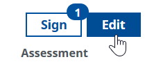 Screenshot: Cursor on Edit button for a Metrics Review