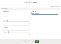 Screenshot: New Scale Response screen