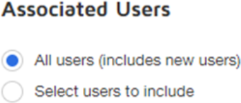 Screenshot: Selecting All Users to be included into the DocuSign connection to Sage People