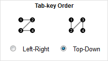 Screenshot: Tab-key order option on the Section Properties dialog