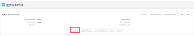 Screenshot: Selecting Configure for a Payflow Service