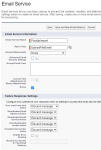 Screenshot: configure an email service