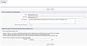 Screenshot: create a new permission set