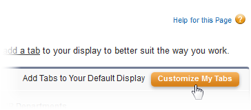 Screenshot: Customize My Tabs button in Salesforce Classic interface