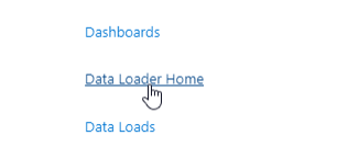 Screenshot: Selecting the Data Loader Home tab from the App launcher