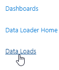 Screenshot: Selecting the Data Loads tab