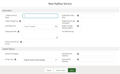 Screenshot: New Payflow Service page