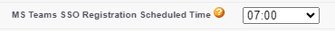 Screenshot: set the time for SSO registration