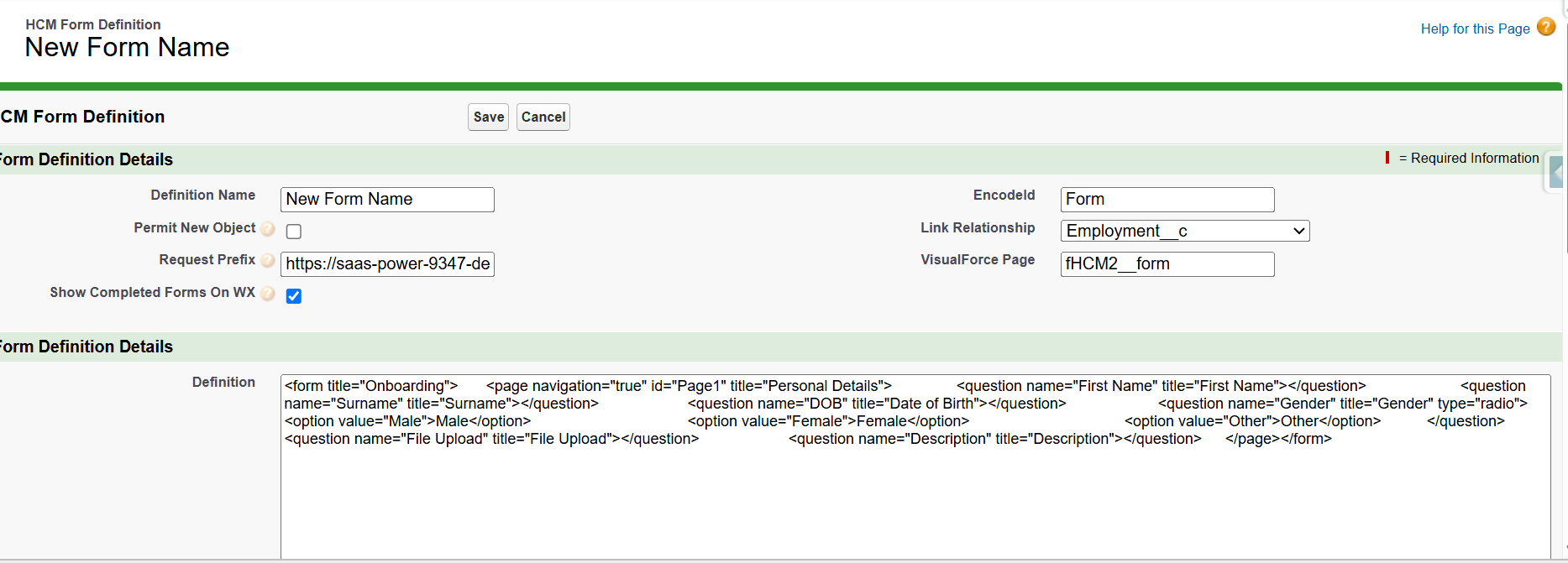 Show Completed Forms ON WX checkbox.
