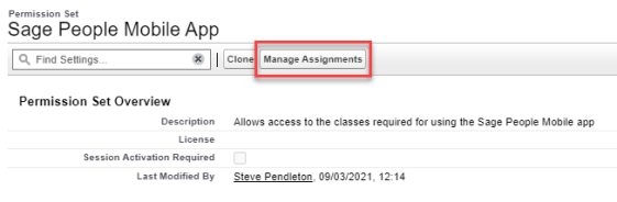 Screenshot: Manage Assignments