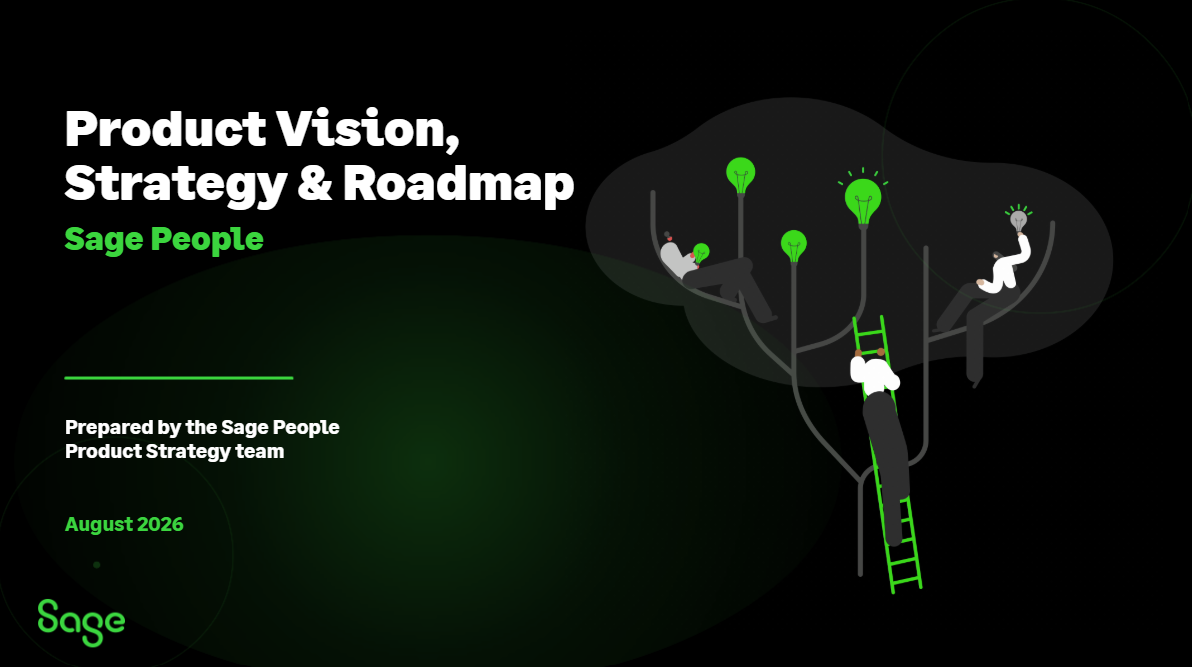 Sage People FY26 product roadmap, slide 1 of 10.