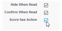 Screenshot: Score has Action checkbox