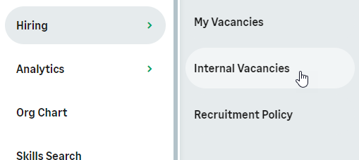 Screenshot: Selecting the Service hosting the Internal Portal process from the WX menu