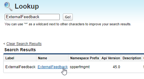 Screenshot: select the Visualforce page for the site