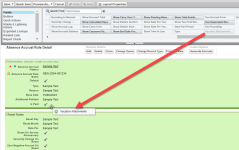 Screenshot: add the Vacation Attachments checkbox to the Absence Accrual Rule page layout