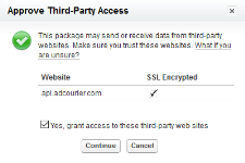 Screenshot showing the approve third-party access dialog