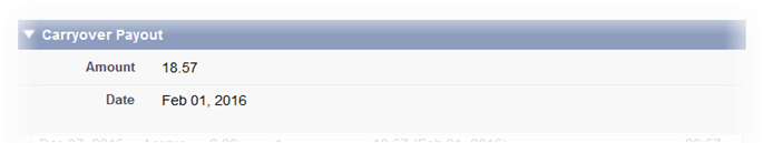 Screenshot: Carryover Payout section on a Team Member's Accrual Log
