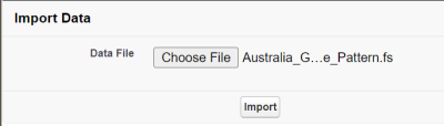 Screenshot: Import Data page with an absence accrual pattern selected