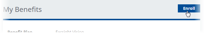 Screenshot: Selecting Enroll in the Benefits process