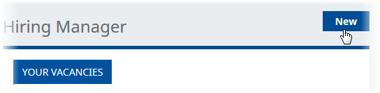 Screenshot: Selecting New to create a new vacancy