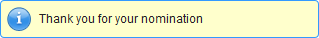 Screenshot: Thank you message after nominating someone for a vacancy