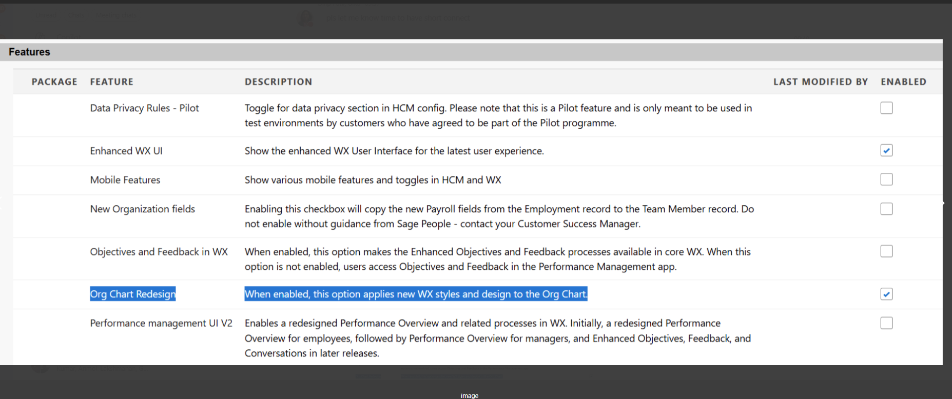 Org chart redesign toggle option.