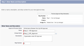 Screenshot:  Step 2 of Approval Process
