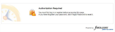 Screenshot: Authorization Required error