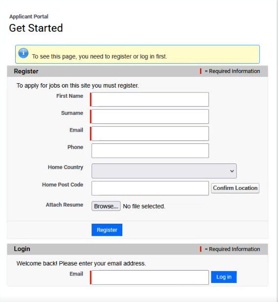 New candidate portal authentication