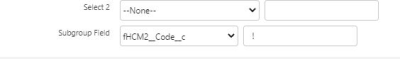 Screenshot: Setting the value of the Subgroup Field 