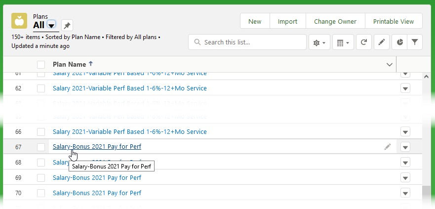 How to display Compensation Planning records for your Team Members