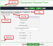 Screenshot: form page showing the location of form fields, annotated
