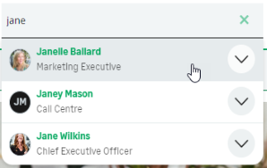 Screenshot: people search