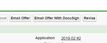 Screenshot: Section of the Offer page displaying the Email Offer With DocuSign button