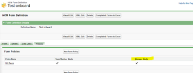 Screenshot: Form Policies tab, Manager Starts highlighted