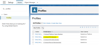 Screenshot: Selecting a profile