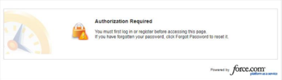 Screenshot: Authorization Required error on a Site