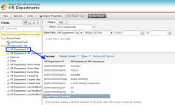 Screenshot: Adding the Salesforce ID to a report
