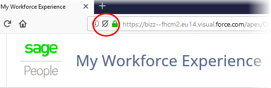 Address bar icon: blocking turned off for this site