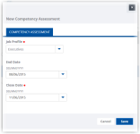 Screenshot: New Competency Assessment view