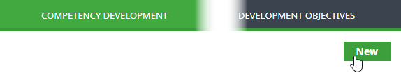 Screenshot: New button on Competency Development tab